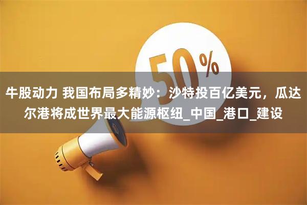 牛股动力 我国布局多精妙：沙特投百亿美元，瓜达尔港将成世界最大能源枢纽_中国_港口_建设